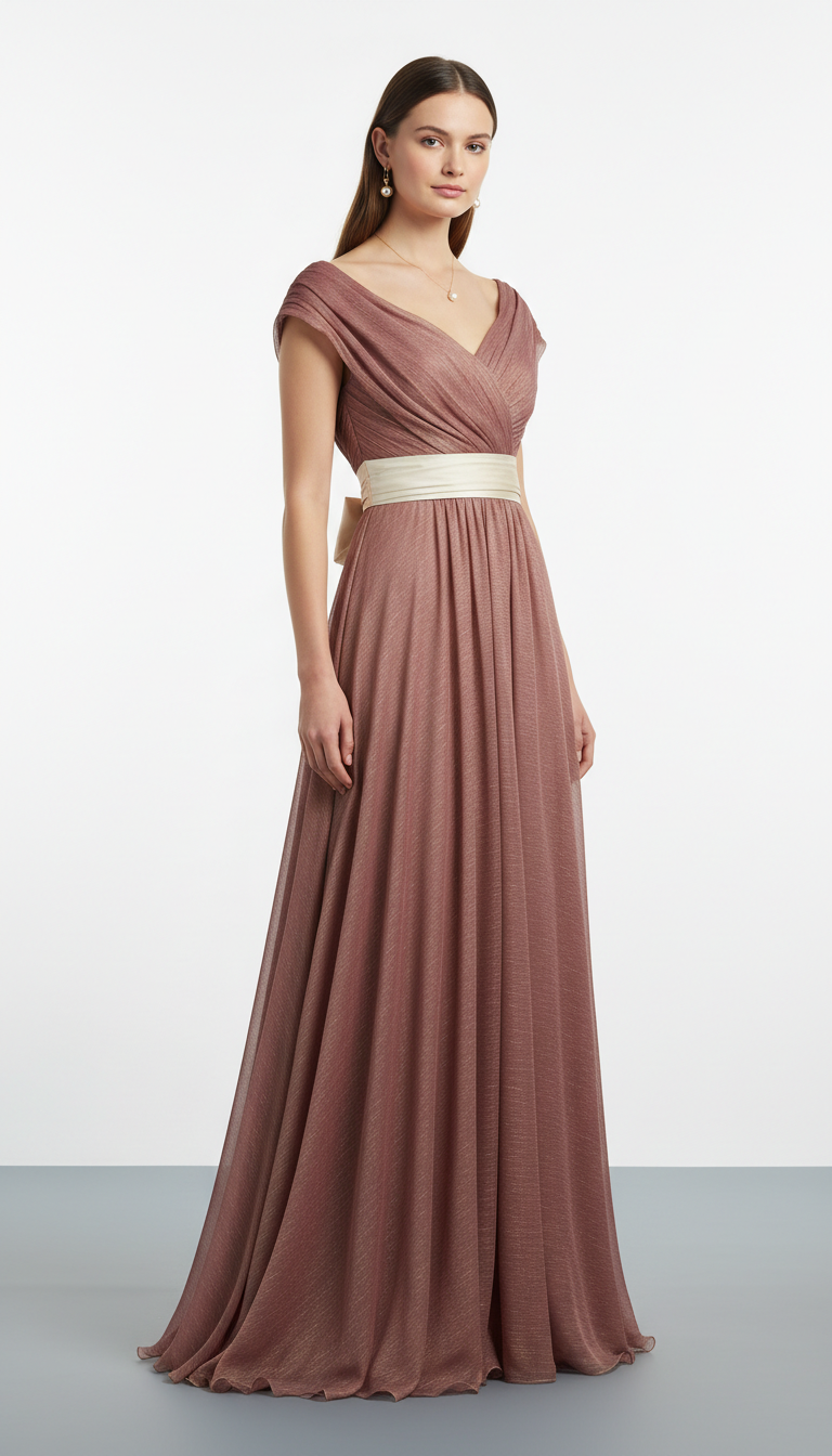 Mulberry Draped Evening Dress