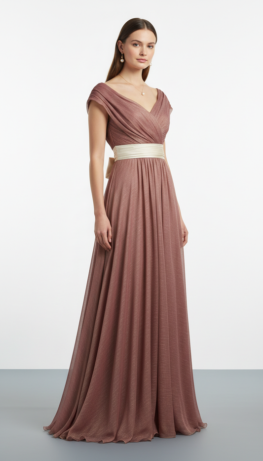 Mulberry Draped Evening Dress